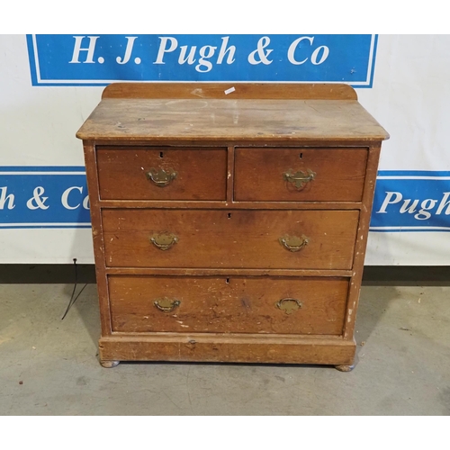 160 - Pine chest of 2 short and 2 long drawers