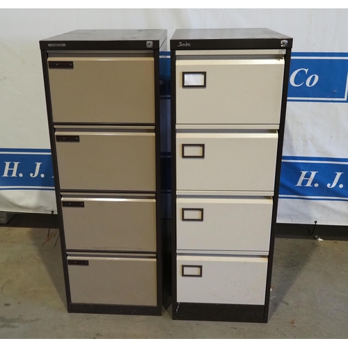 136 - 2- 4 Drawer metal filing cabinets