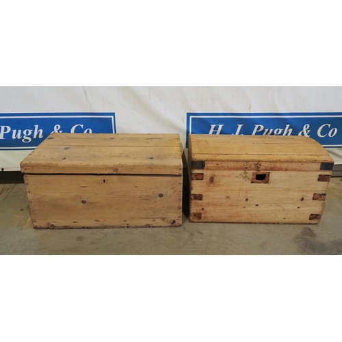 128 - 2- Pine storage trunks