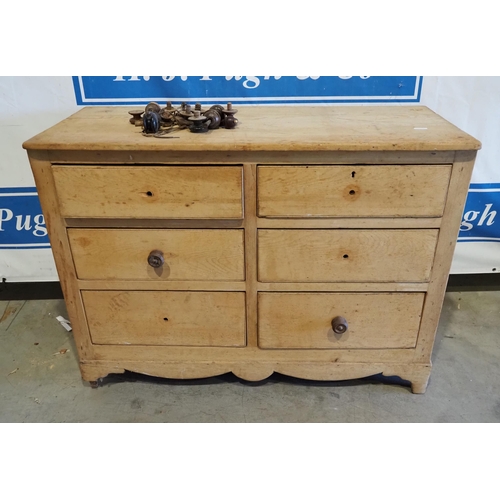 180 - Pine chest of 6 short drawers 37 x 49