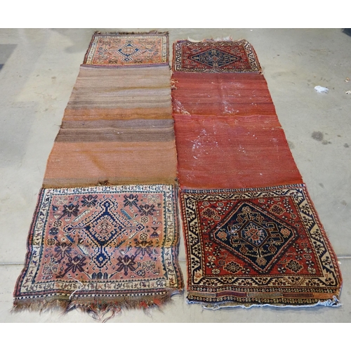 112 - 2- Red and blue patterned rugs