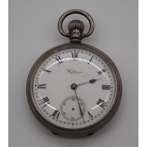 261 - Hallmarked silver Waltham pocket watch No. 583777