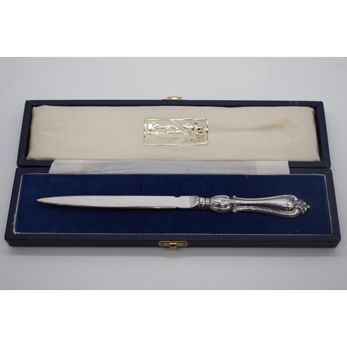 345 - Hallmarked silver knife in case approx 36g