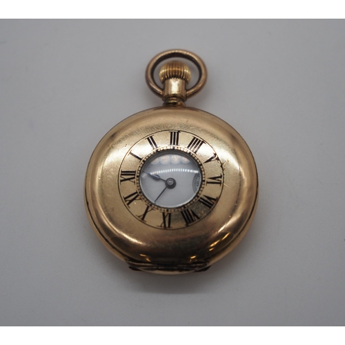 346 - 14ct gold plated pocket watch by American Waltham Watch Company