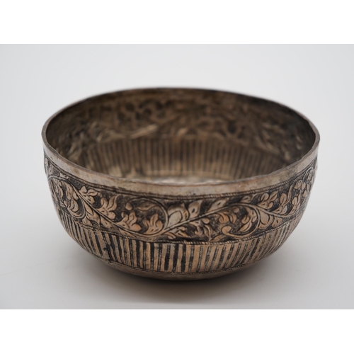 358 - Ornate white metal bowl