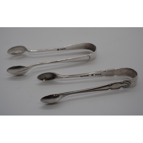 371 - 2- Pairs of hallmarked silver sugar tongs approx 35g