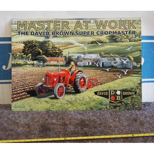 955 - David Brown tin sign. 28 x 20