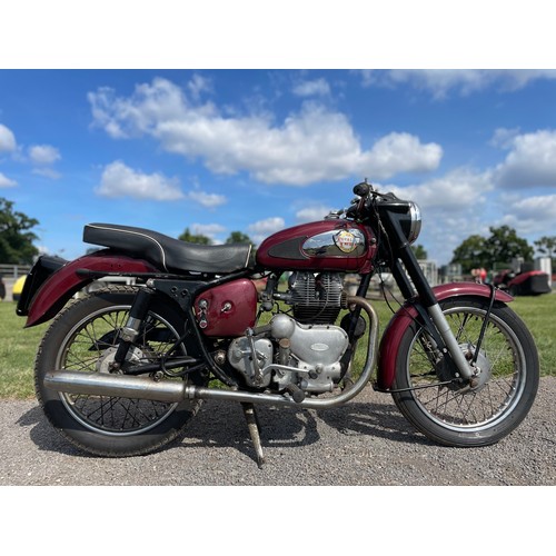 802 - Royal Enfield Super Meteor motorcycle. 1959. Needs recommissioning. C/w parts books. Registration do... 