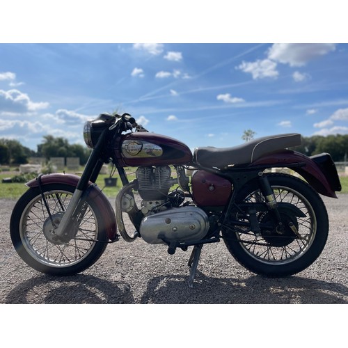 802 - Royal Enfield Super Meteor motorcycle. 1959. Needs recommissioning. C/w parts books. Registration do... 