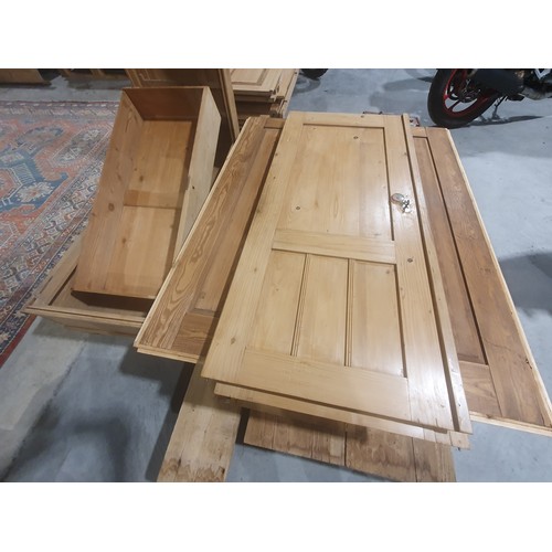 130a - Assorted pine wardrobe and furniture parts