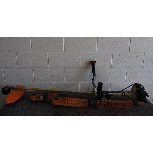 980 - Stihl F86 strimmer and 3 Stihl pruner attachments