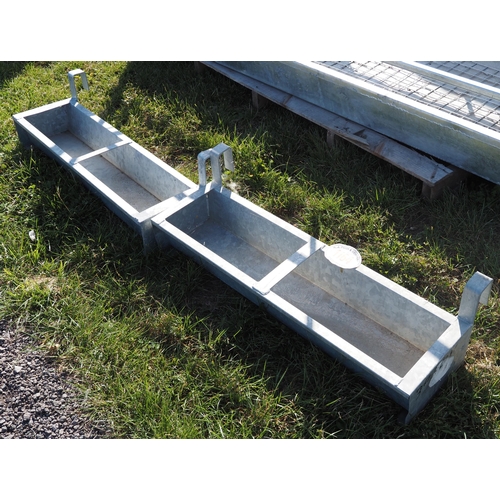 1164 - 2- Galvanised hook on troughs 3ft