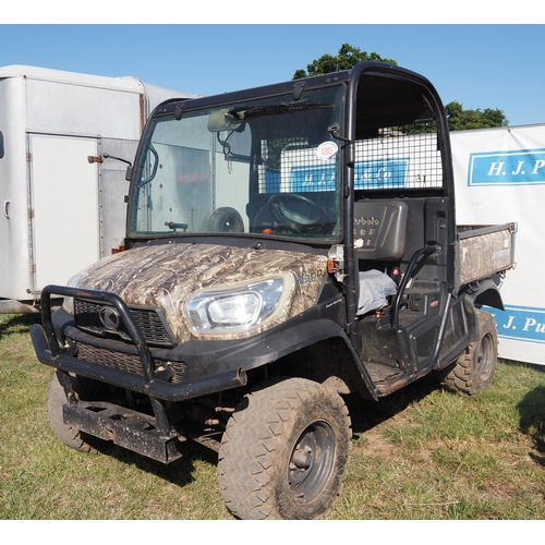 1285 - 2018 Kubota RTV X 900. Diesel. 2200 hours recorded. Runs and drives. Key in office