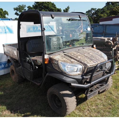 1285 - 2018 Kubota RTV X 900. Diesel. 2200 hours recorded. Runs and drives. Key in office