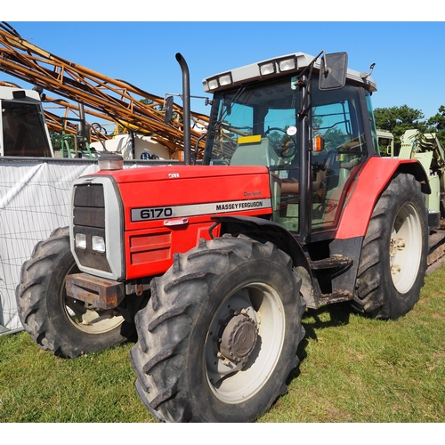 1296 - Massey Ferguson 6170 4WD tractor 5296hrs  Tidy, runs and drives. Reg N272GRV. Key in office