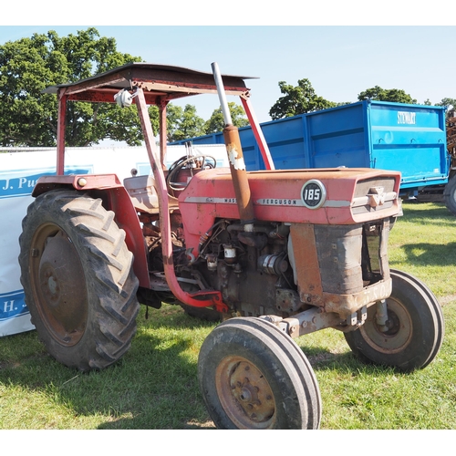 1299 - Massey Ferguson 185 tractor 9074hrs. Safety frame.  Runs and drives Reg SCJ 506N.