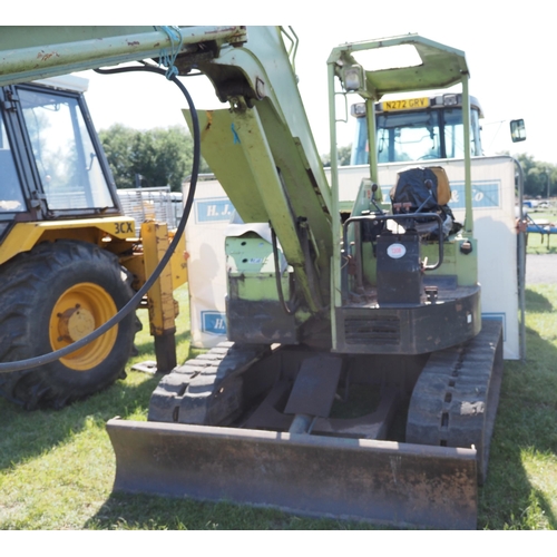 1308 - Yanmar 6t digger. 3809 hours recorded. Runs and drives. Key in office