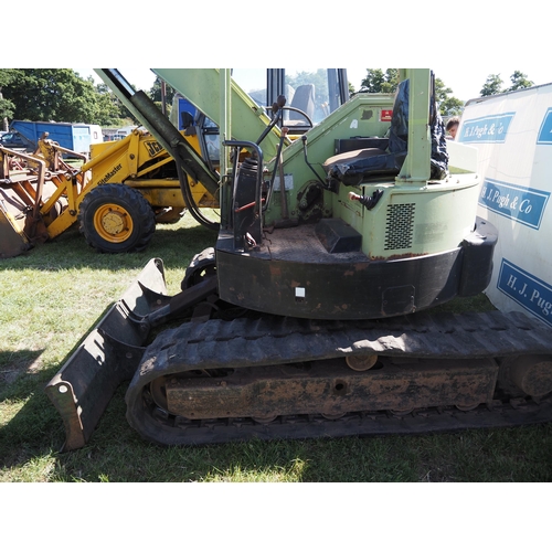 1308 - Yanmar 6t digger. 3809 hours recorded. Runs and drives. Key in office