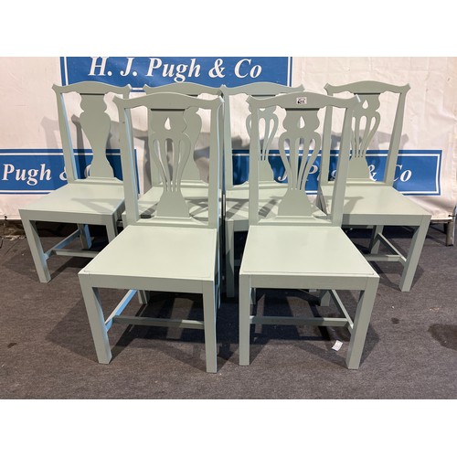 505 - Set of harlequin painted dining chairs