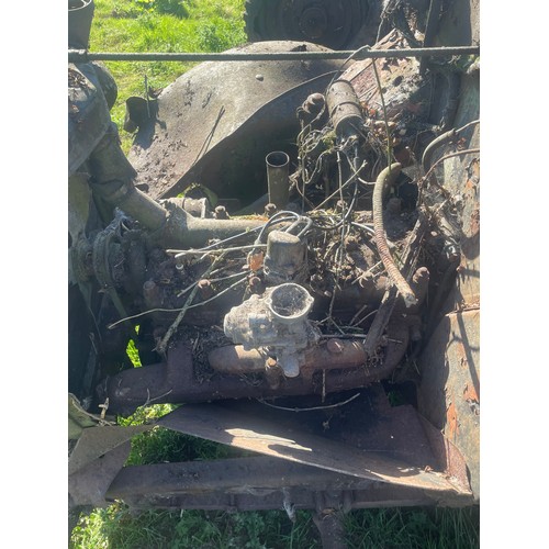 128A - Ex Army Bedford 4wd QL lorry and spare axle, hedgerow