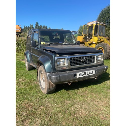 126 - Daihatsu Fourtrak, farm vehicle, runs and drives showing 141306 miles, W168 LAJ. V5. Key.