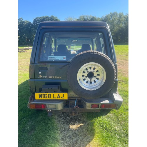 126 - Daihatsu Fourtrak, farm vehicle, runs and drives showing 141306 miles, W168 LAJ. V5. Key.