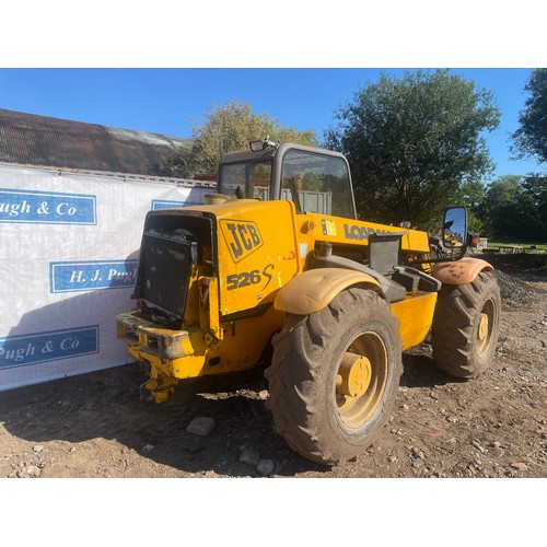 123 - JCB Loadall 526S. Runs and drives. Reg. P733 YTT. V5. Key