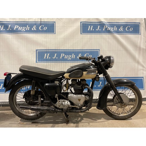 739A - Triumph T110 motorcycle. 1958. 650cc. Easy to ride. C/w some history. Reg 354 XVT. V5