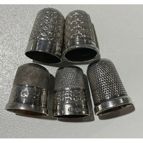 320A - 5 - Silver thimbles, 2 by Charles Horner, approx 21g