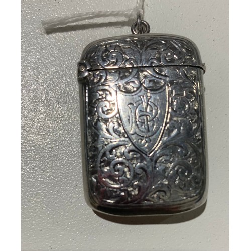 321A - Hallmarked silver vesta case, approx 12g