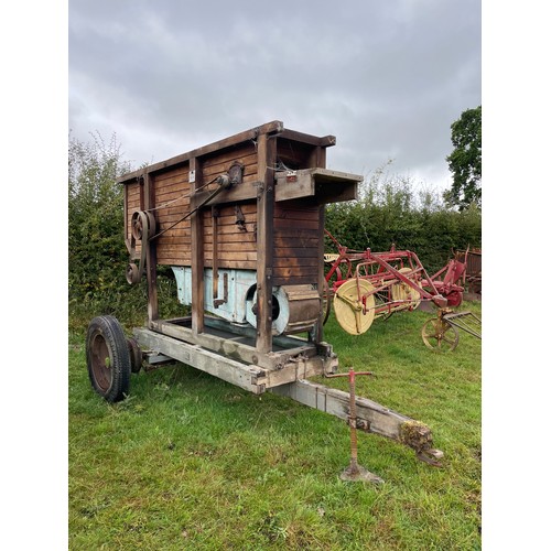 133 - Barn threshing machine on trailer