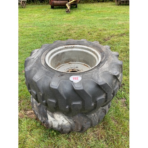 192 - Pair of rear Goodyear wheels and tyres 17.5-24
