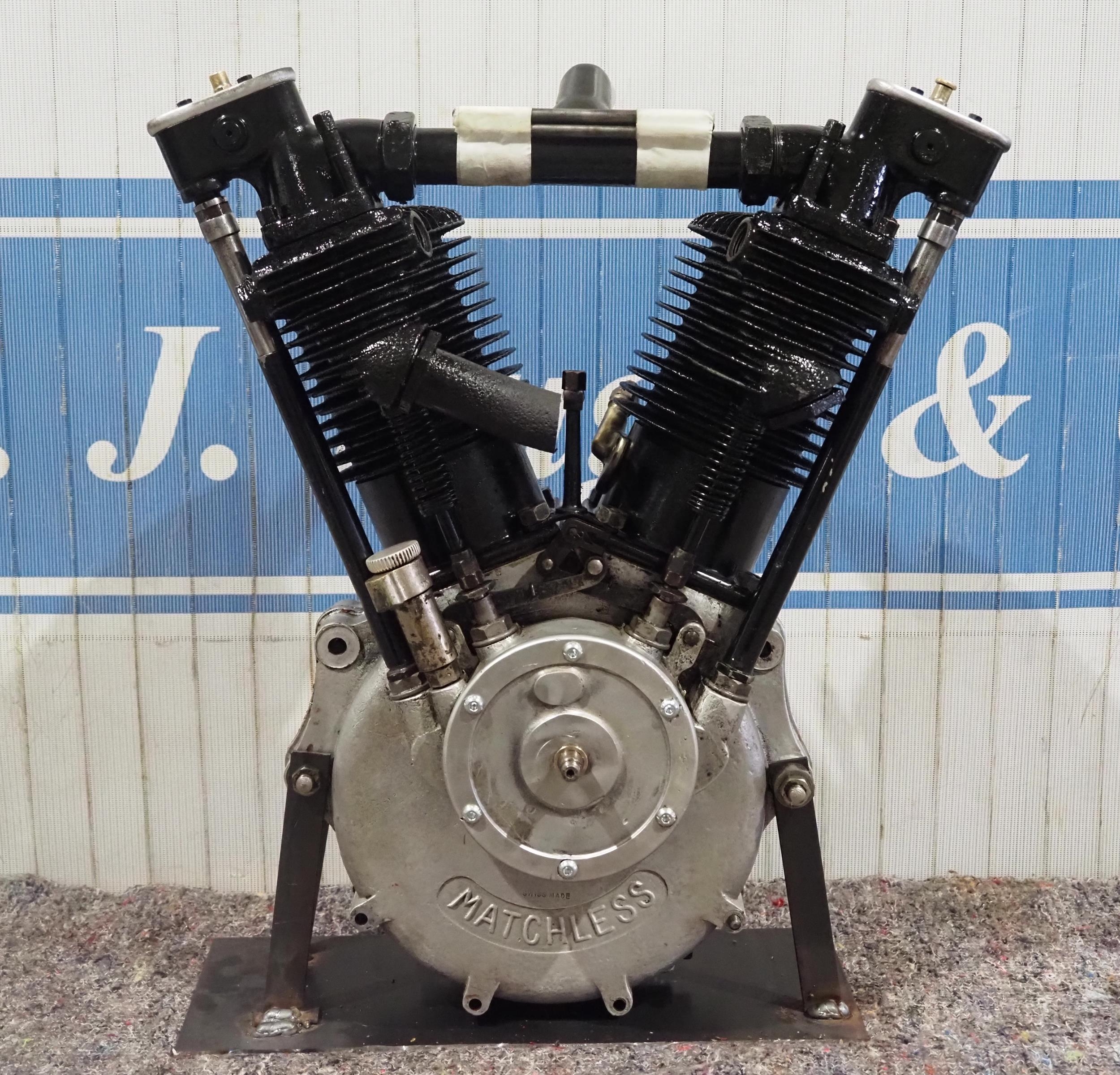 Motosacoche (Matchless) V-Twin engine. 1919. 1000cc. Inlet over exhaust ...