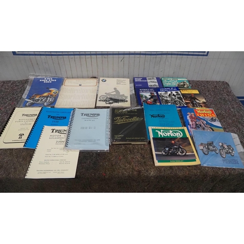 656 - Assorted Norton, Velocette, Triumph and BMW books and manuals