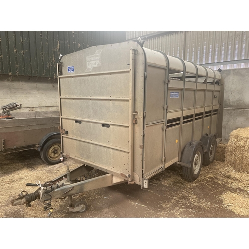 117 - Ifor Williams 12ft livestock trailer with decks and partition gate