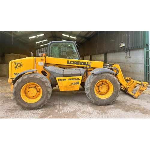 120 - 2001 JCB 526S Farm Special loadall, recently serviced, 9185 hours, pallet forks. Reg X874 DAC. V5, k... 