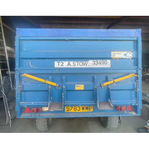 96 - Warwick 8 ton tandem axle grain trailer