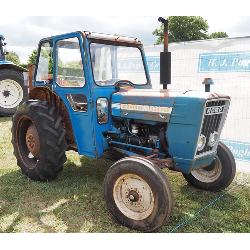 410 - Ford 3000 tractor. Runs.  c/w Cab. SN-1435