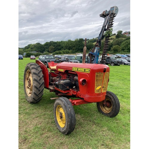 DB 990 tractor with Twose hedge cutter. Runs and drives