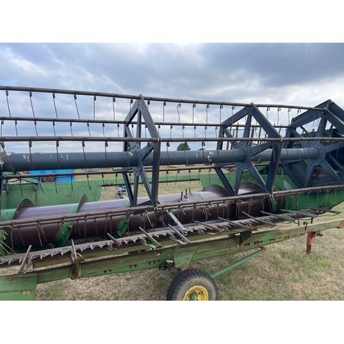 184 - John Deere 1055 combine. c/w 12ft header and trolley. Used this season. Reg J58 GPX. V5