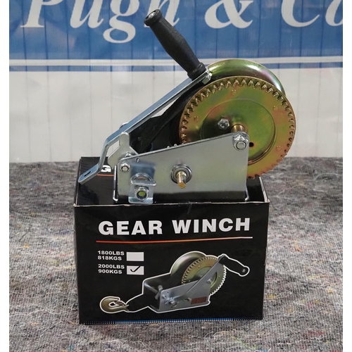 1512 - 2 Geared trailer winch with webbing