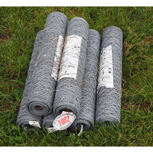 1882 - 6 Rolls Rabbit wire 600 x 50 x 1 25m