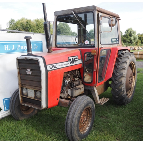 1982 - Massey Ferguson 565 tractor. 8800 hours. Runs and drives. Tidy. One previous owner. Reg. PCL 376R