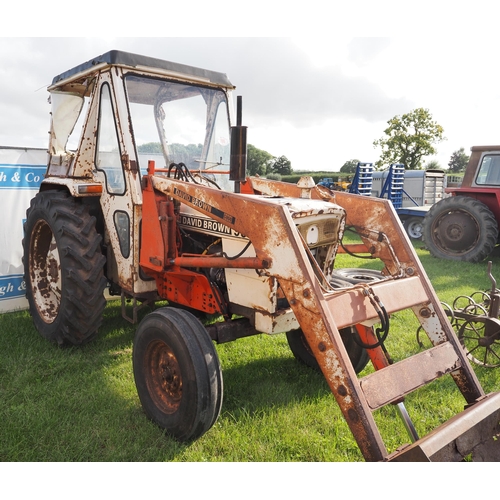 1986 - David Brown 995 tractor with loader. Showing 2555 hours. Runs and drives. V5