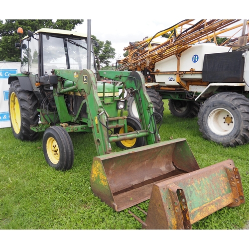 2035 - John Deere 1950 Tractor with JD175 power loader. 5972 hours recorded. Reg. F131 PDD. V5