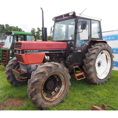 2049 - Case 885 4WD tractor, showing 6487 hours. Runs and drives. Reg. E73 GCJ. V5