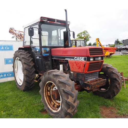 2049 - Case 885 4WD tractor, showing 6487 hours. Runs and drives. Reg. E73 GCJ. V5