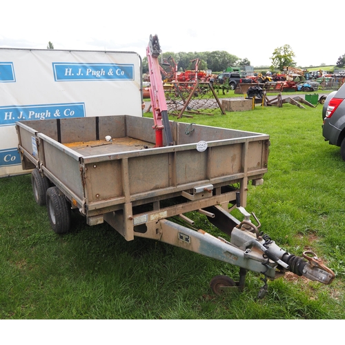 2252 - Ifor Williams LT105 dropside trailer with crane