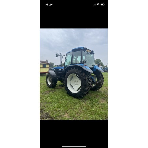 447 - New Holland 7840 tractor. 8501 hours showing.  Runs. Reg N787EWC. V5.