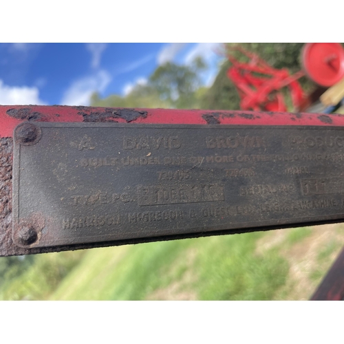 105 - David Brown 3 furrow plough, type 3, s/n 11783, with badge